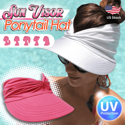 Summer Sun Visor Ponytail Hat